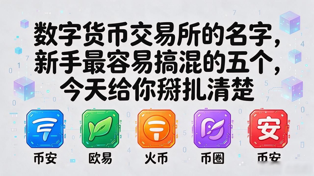 数字货币交易所的名字，新手最容易搞混的五个，今天给你掰扯清楚