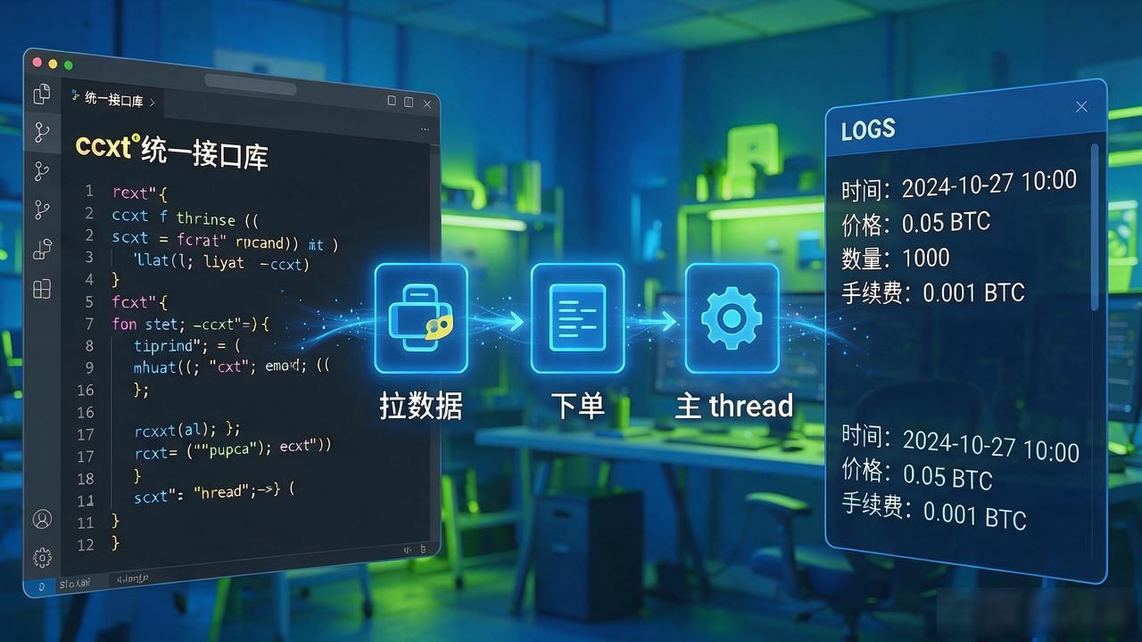 数字货币搬砖代码怎么入门？一个Python跨所套利脚本讲透