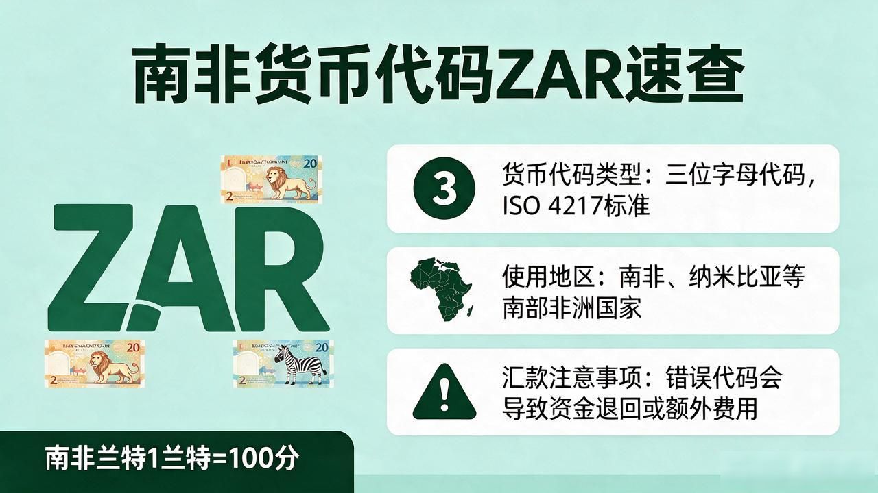 南非货币数字代码是ZAR 兰特ISO国际标准速查
