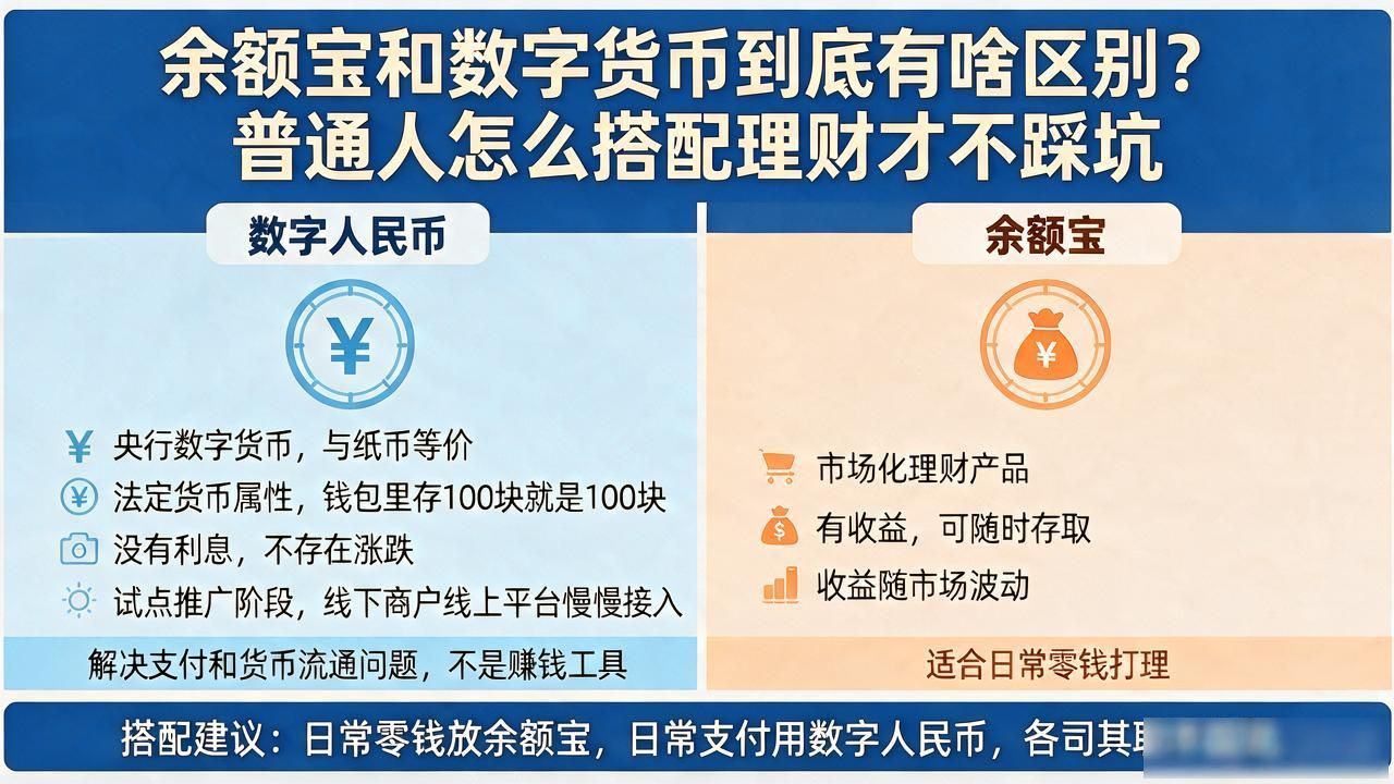 余额宝和数字货币到底有啥区别？普通人怎么搭配理财才不踩坑