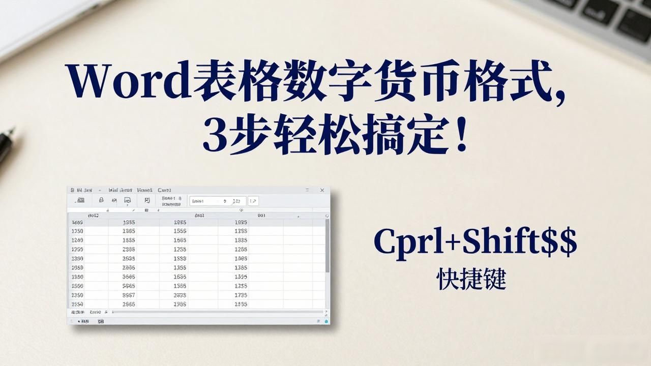 Word表格数字变货币格式，3步轻松搞定！