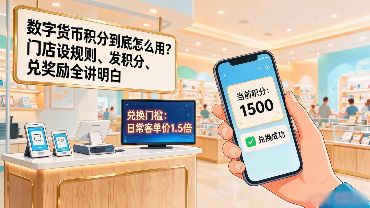 数字货币积分到底怎么用？门店设规则、发积分、兑奖励全讲明白