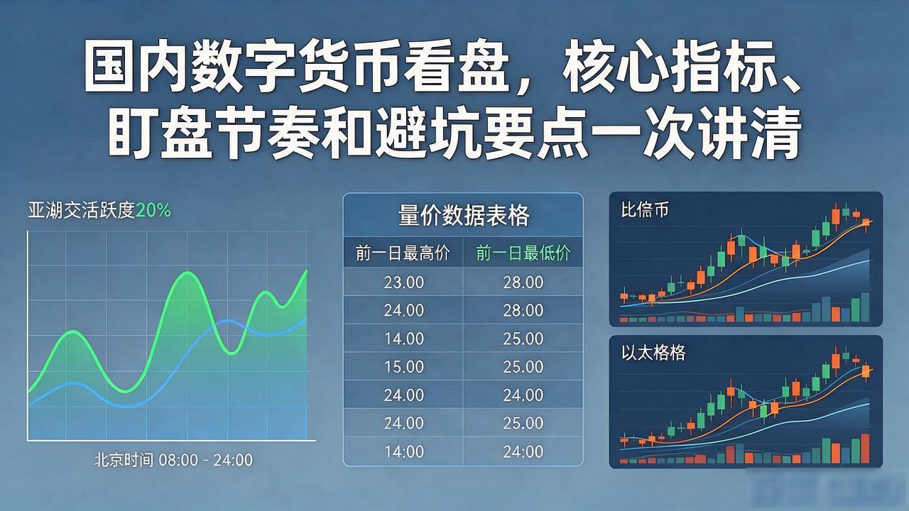 国内数字货币看盘，核心指标、盯盘节奏和避坑要点一次讲清