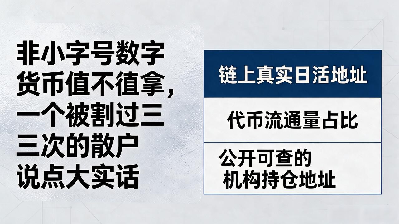 非小字号数字货币值不值得拿，一个被割过三次的散户说点大实话