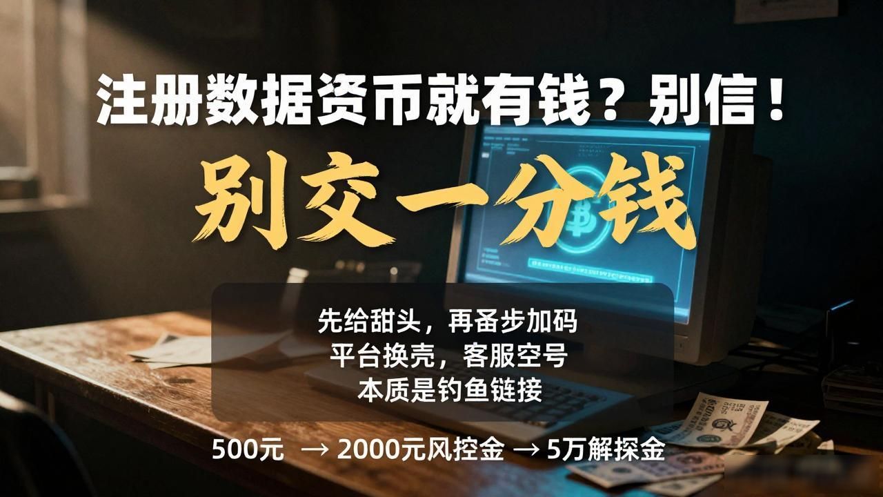 有人发广告说注册数字货币就有钱，我劝你别信，别交一分钱