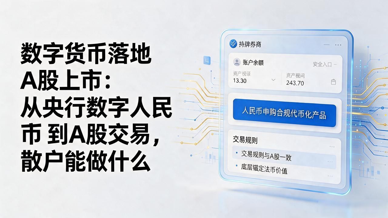 数字货币落地A股上市：从央行数字人民币到A股交易，散户能做什么