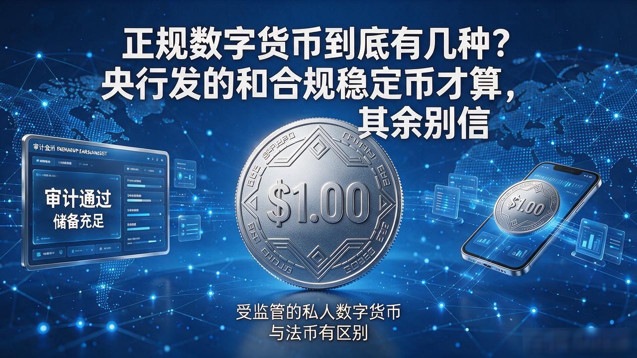 正规数字货币到底有几种？央行发的和合规稳定币才算，其余别信