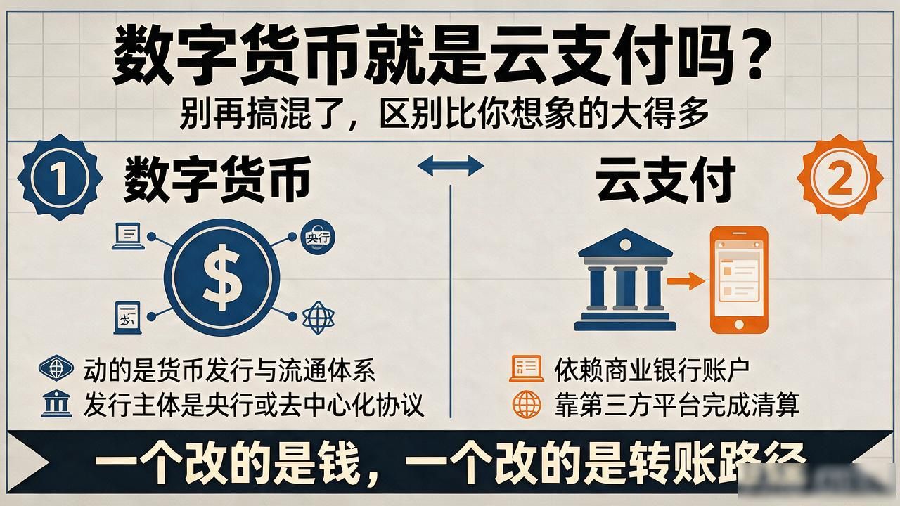 数字货币就是云支付吗？别再搞混了，区别比你想象的大得多