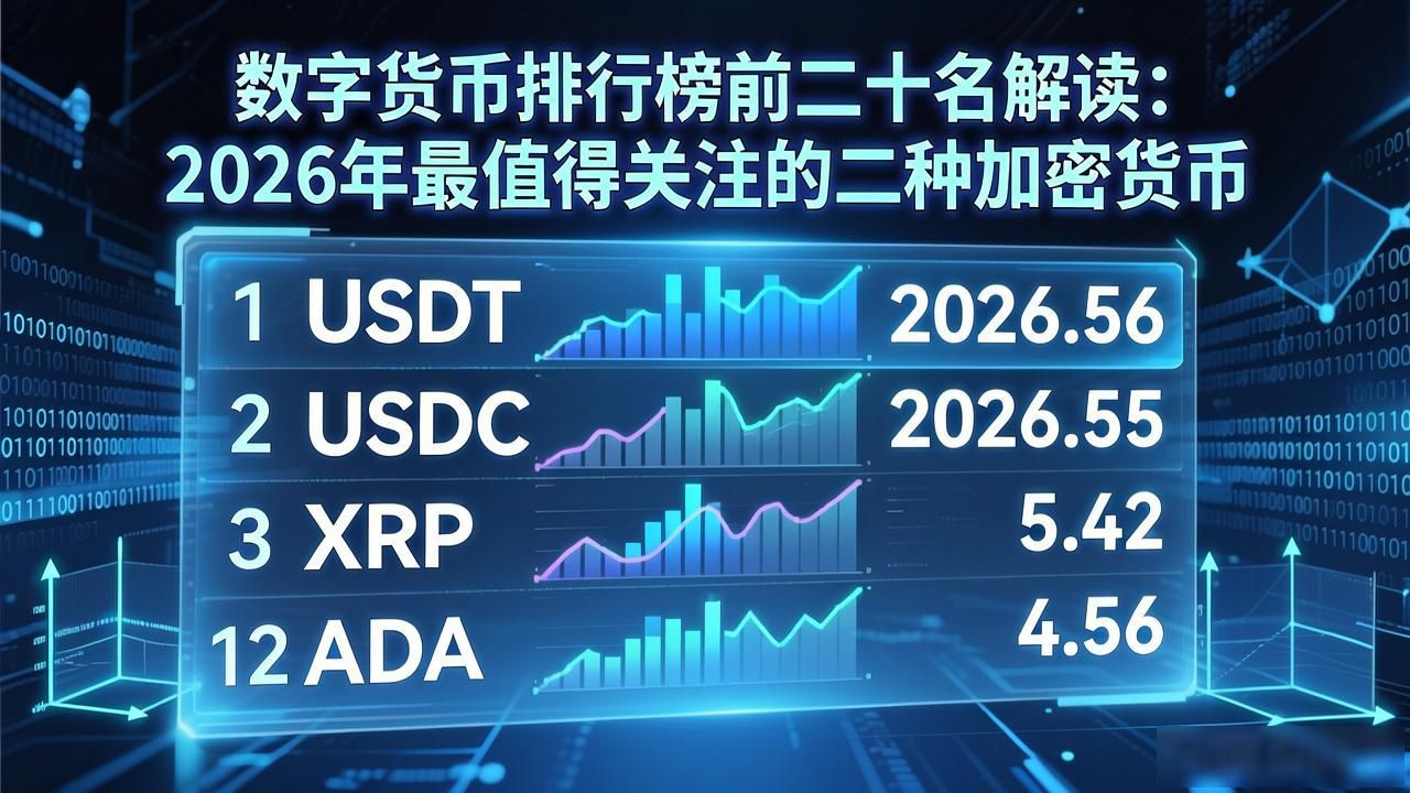 数字货币排行榜前二十名解读：2026年最值得关注的二十种加密货币