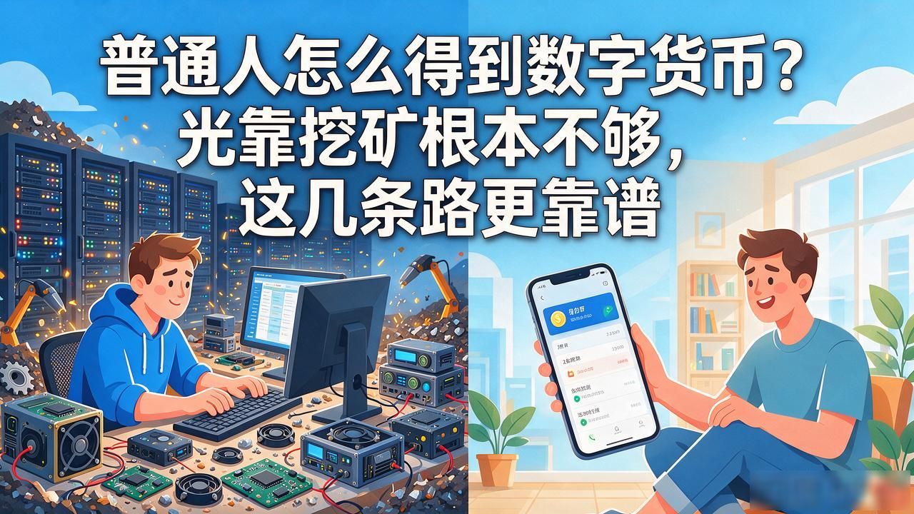 普通人怎么得到数字货币？光靠挖矿根本不够，这几条路更靠谱