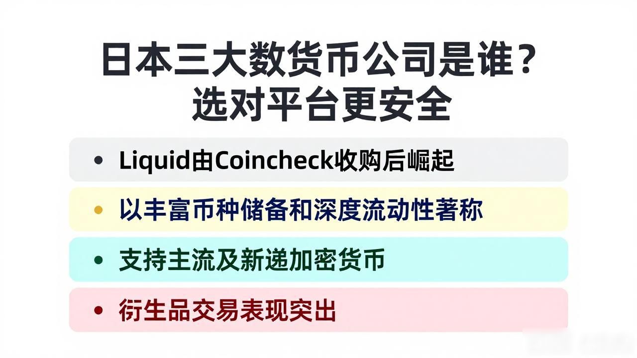 日本三大数字货币公司是谁？选对平台更安全