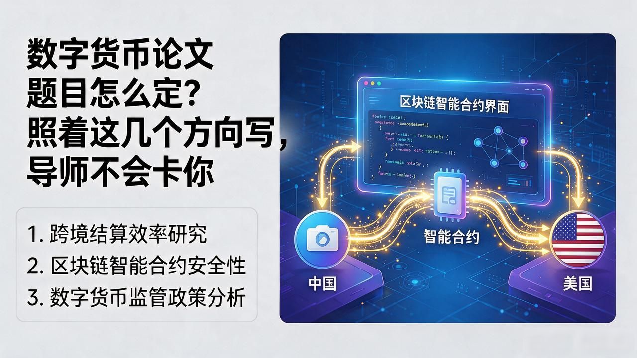数字货币论文题目怎么定？照着这几个方向写，导师不会卡你