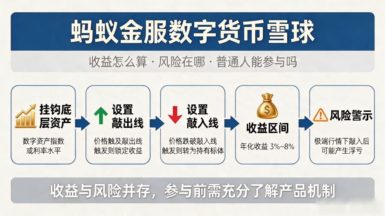 蚂蚁金服数字货币雪球，收益怎么算风险在哪，普通人能参与吗