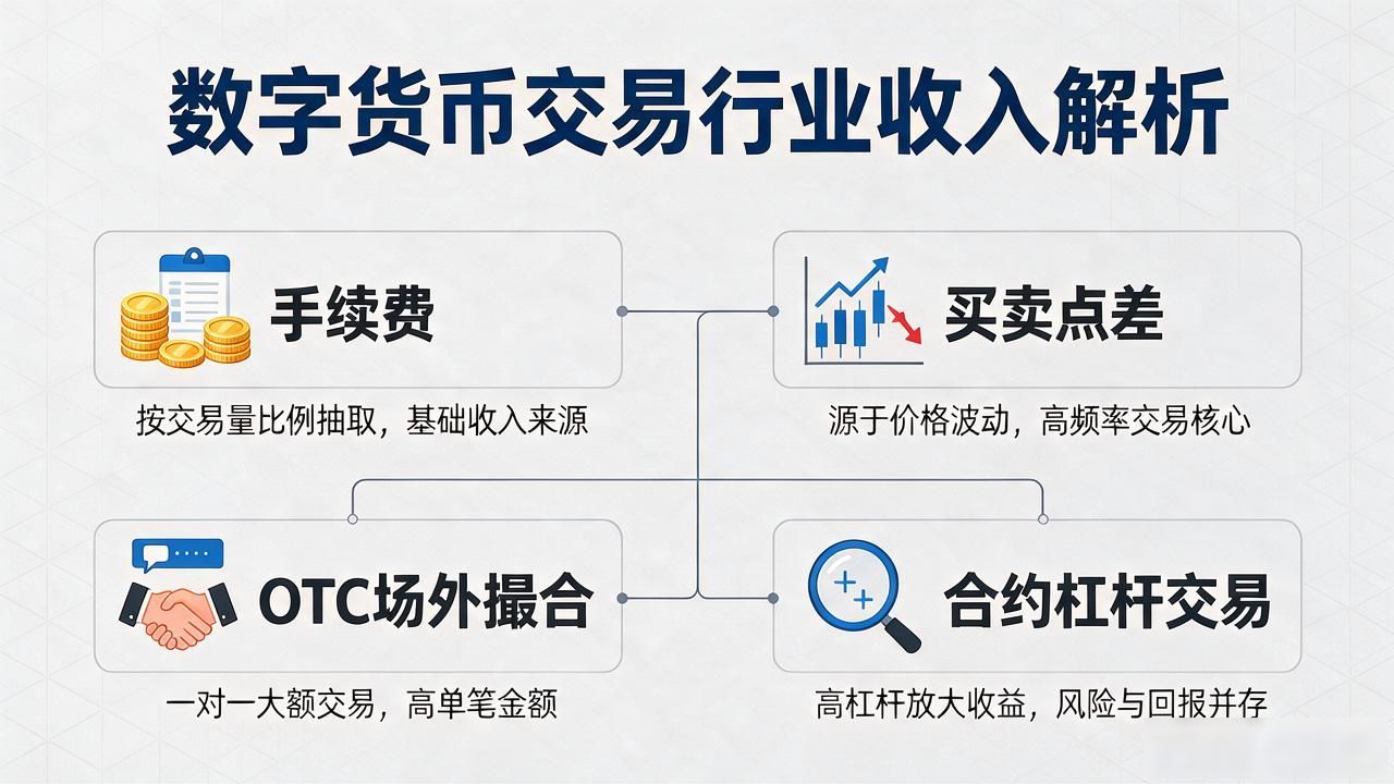 数字货币交易行业收入全解析：手续费、点差、衍生品各赚多少