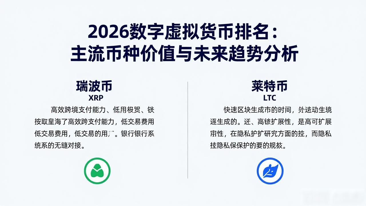 2026数字虚拟货币排名：主流币种价值与未来趋势分析