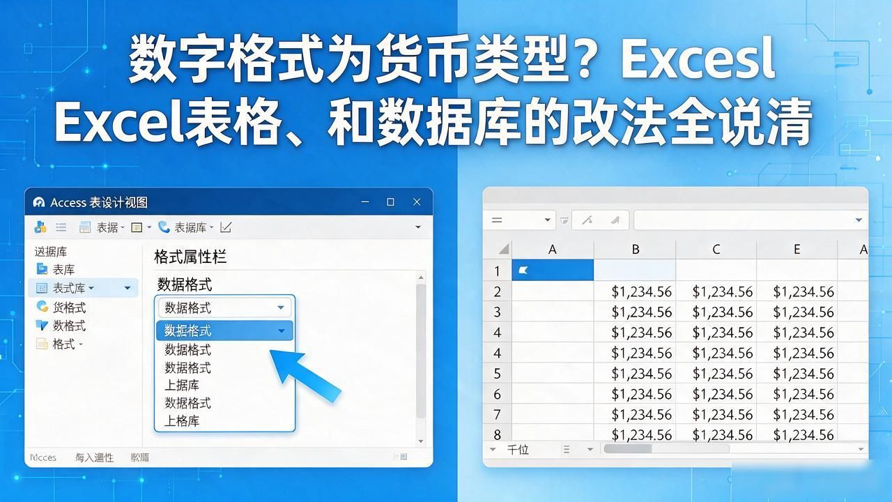 数字格式为货币类型？Excel表格、Access和数据库的改法全说清