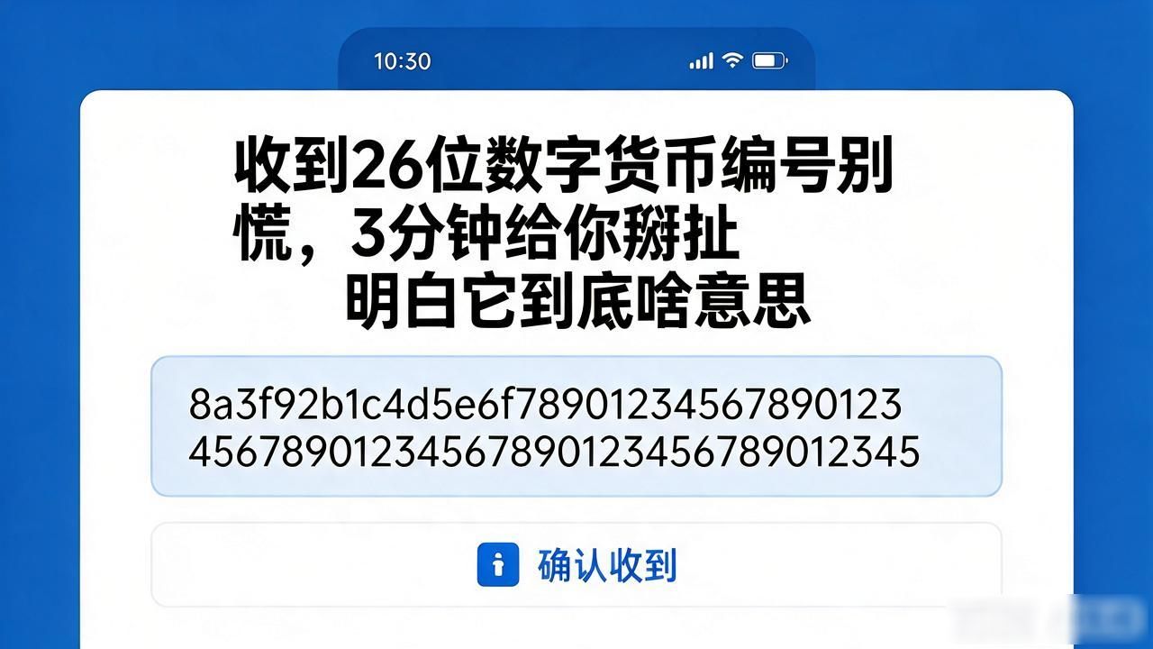 收到26位数字货币编号别慌，3分钟给你掰扯明白它到底啥意思