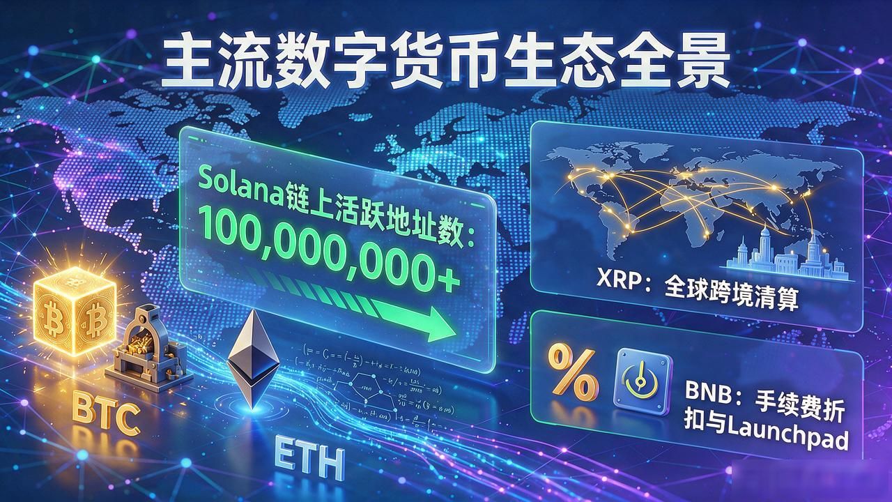 主流数字货币币种有哪些？BTC、ETH、SOL一文讲透